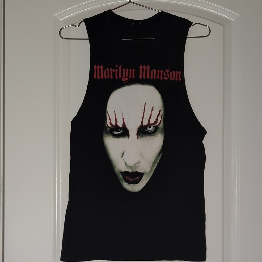Marilyn Manson Black Sleeveless Shirt